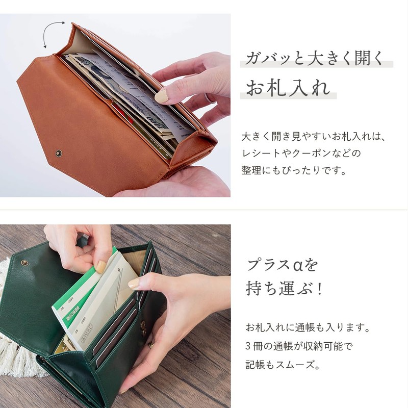 RafiCaro Women's Long Wallet, Coin Pouch with Zipper, Card Holder,