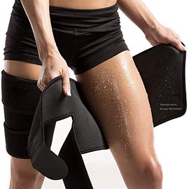 PintoMed Thigh Brace, Thigh Support, Increase Sweat Production, Adjustable, Elastic Neoprene Bandage, Injury Protection For Men And Women For Arms Or Thighs