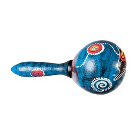 Wooden rattle shaker children's percussion hand rattle dolphin blue marakas