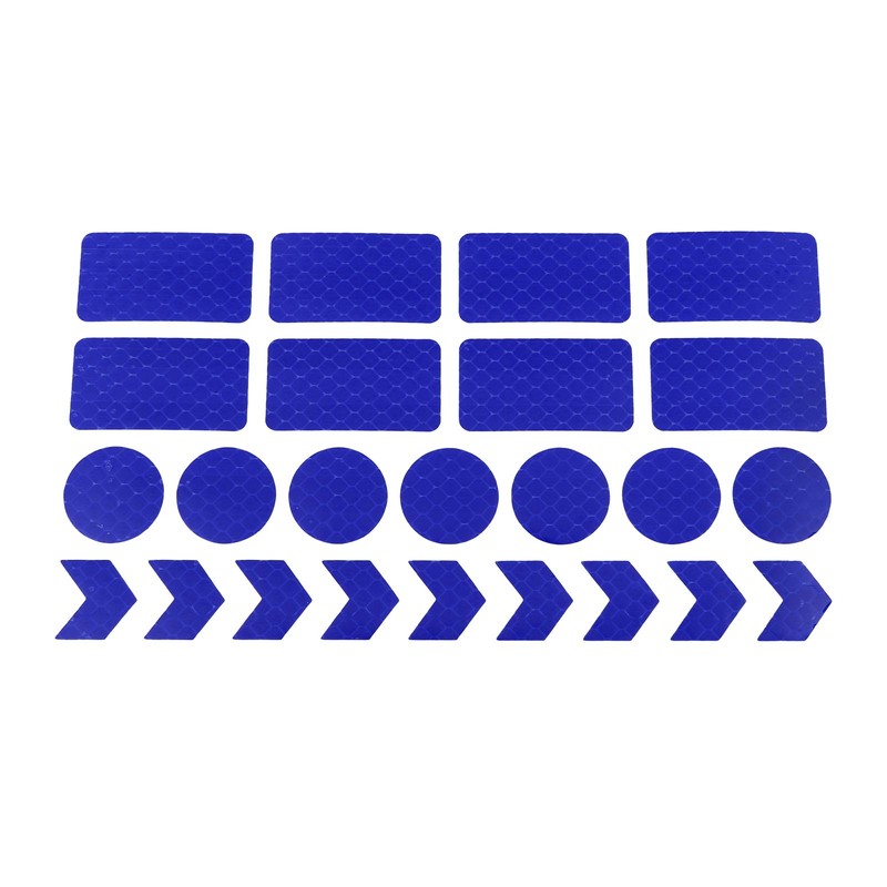 X AUTOHAUX 24pcs Blue Reflective Stickers Tape Waterproof Decals for