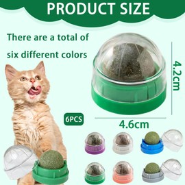 ElevaPulse Set of 6 Catnip Balls - Natural Catnip Toys with Dust Protection, Rotating Lick Balls for Cats Made of Plant Fibres, Anti-Stress Toy with Catnip Seeds