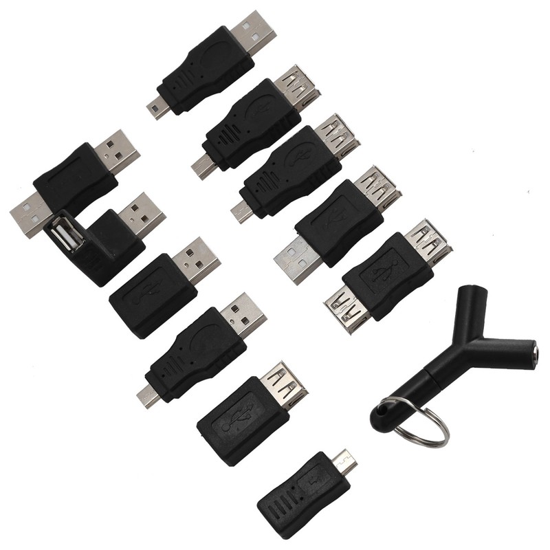 12Pcs USB2.0 Adapter 3.5mm 2 in 1 Audio Adapter Converter