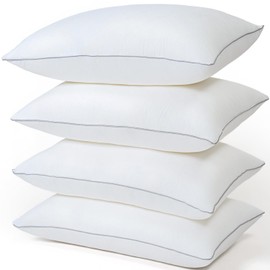 Jbetox Pillows for Sleeping 4 Pack Bed Pillow Set of 4 for Side Back and Stomach Sleepers Down Alternative Filling Luxury Soft (White, Queen(4 Pack))