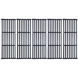 Music City Metals 66025 Gloss Cast Iron Cooking Grid Replacement for Select Gas Grill Models by Broil-Mate, Huntington and Others, Set of 5