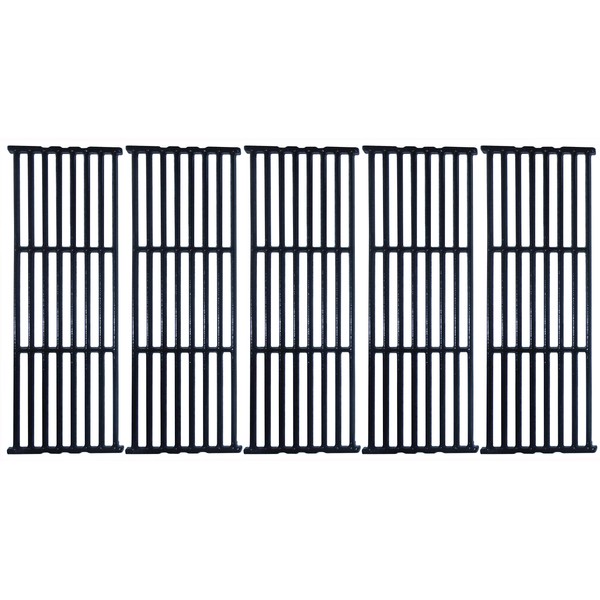 Music City Metals 66025 Gloss Cast Iron Cooking Grid Replacement for Select Gas Grill Models by Broil-Mate, Huntington and Others, Set of 5