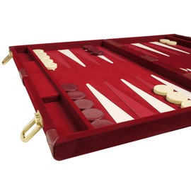 Middleton Games 18" Deluxe Backgammon Set - Maroon, Classic Board Game