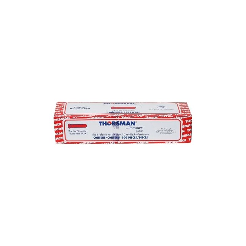 THORSMAN Taquete Rojo 1/4'' Caja con 100 pz