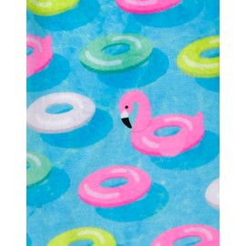 iscream Big Girls' Fun Print Silky Soft Plush Spa Wrap - Pool Party, X-Small/Small (4-8)