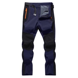 LINLANG EN - Pantalones de esquí de nieve para mujer, con forro polar, impermeables, aislados, cálidos, de softshell para senderismo, color azul marino, talla XS