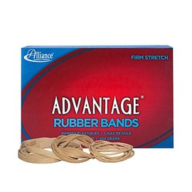 Alliance Rubber 26549 Advantage Rubber Bands Size #54, 1/4 lb Box, Assorted Sizes (Natural Crepe)