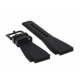 Ewatchparts BR02 BR-02 Silicone Rubber Band Strap Bracelet Compatible With Bell & Ross Black Pvd 26mm