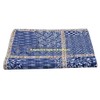 100% Cotton Kantha Handmade Rallies Reversible Bohemian Bedspread Ethno Kantha