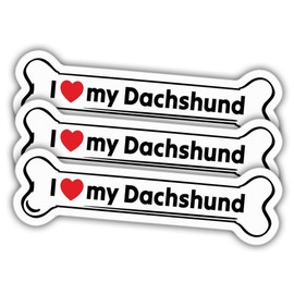(3pcs) Dachshund Sticker Black Dachshund Lover Decal I Love My Dachshund Vinyl Stickers Weather-Resistant Stickers for Water Bottles Laptop Window Car 3pcs Size 5"