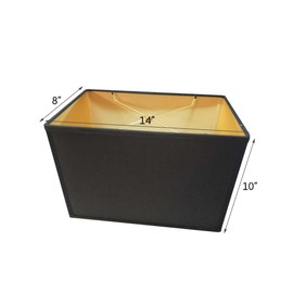 (14x8) x(14x8) x10 Rectangular Drum Lampshade Black Fabric with Brass Spider fitter - Perfect for table and Floor lamps - Medium, Black