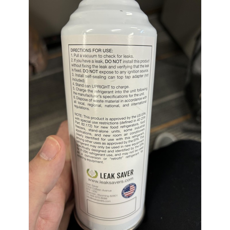 Leak Saver R290 for HVAC for Use in an 8oz