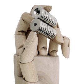 Sensei Pack of 20 Ring Neodymium Magnets 15 x 3 mm with Opening for Screw, Maximum Load 2.4 kg + 20 Wood Screws in Set