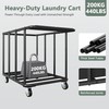470L Heavy Duty Commercial Laundry Cart with Wheels,Industrial Rolling Laundry