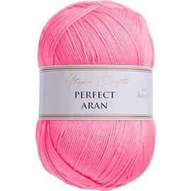 Utopia Crafts Aran Knitting and Crochet Yarn, 400g (Pink Sherbet)