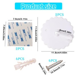 AKSIQIOL 2 pcs Ceiling Hooks for Mosquito Nets, Bed Canopy Hooks with Base Screws & Super Glue, Nail-Free Dome Hooks, Home Bed Accessories