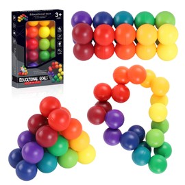 3D Puzzle Ball Sensory Toy, Rainbow Fidget Ball, Anti-Stress Puzzle Toy for Children and Adults, Malleable Stress Relief Ball for Autism, ADHD, Age Group 3-12 Years