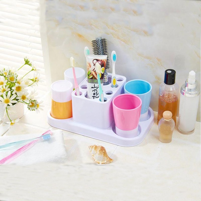 Eslite Toothbrush Holder and Large Organizer Stand for Bathroom