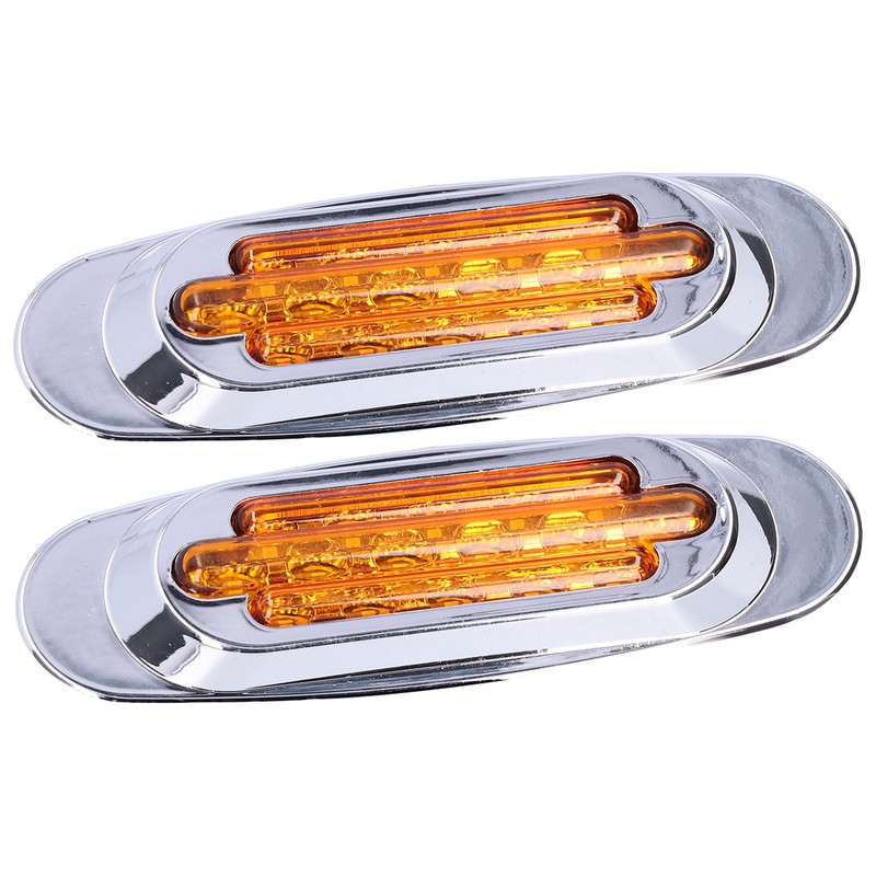 Pair 16LEDs Taillight Electroplated Trim Side Marker Auto External Lamps