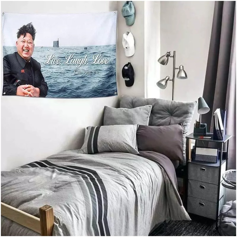 ENMOON Kim Jong Un Live Laugh Love Banner Flag 3x5Feet