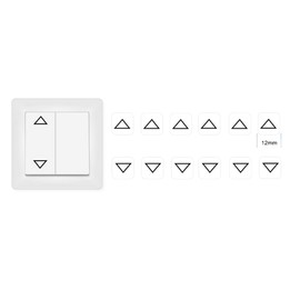 Pack of 12 Arrow Stickers Switch Stickers Up and Down for Roller Shutters and Blinds (RP17 (12 mm)