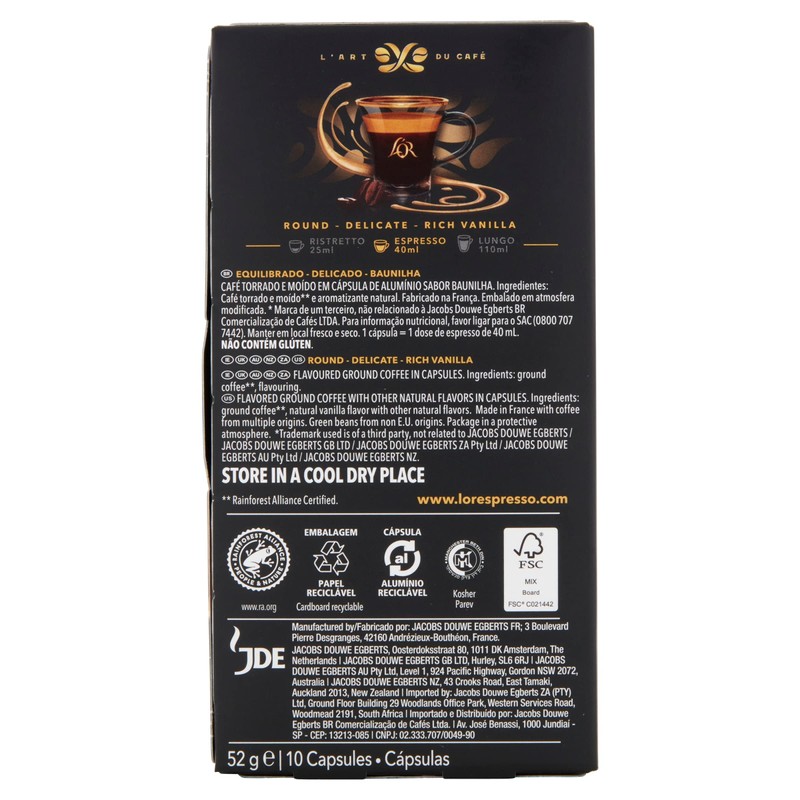 L'OR Espresso Caramel Flavour Coffee Pods X10 (Pack of 10,