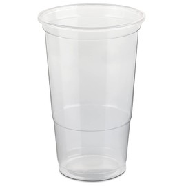 LogiPack GeRo Pack of 800 Plastic Cups 0.5 L / 1 Pint Disposable Plastic Cups Polypropylene Transparent