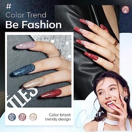 modelones UV Nagellack Glitzer, 6 Farben Rosa Rot Silber Nagelgel Set, Geln√§gel Reflective Glitter Polish Kit, Gel Lack Anf√§nger DIY Nail Art Manik√ºre Salon