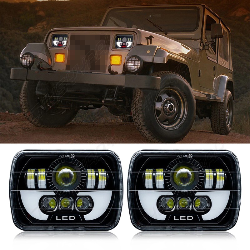 CHUSYYRAY 7''x6'' LED Headlight Headlamp For Chevy Express Cargo Van