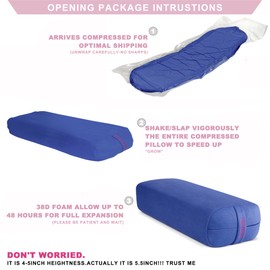 SIMIAN Yoga Bolster Pillow Premium Meditation Bolsters Supportive Rectangular Cushion with Skin-Friendly Velvet Cover Washable, Support Cushions Bolster Pillows for Restorative Yoga