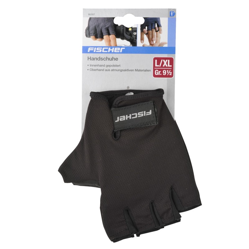 FISCHER Adult Cycling Gloves Sports Gloves Classic L/XL Black Washable