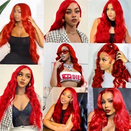 32 32 32 Inch DiexrLmax Hair Red Bundles Burgundy Body Wave Bundle 3 Bundles Unprocessed Virgin Hair Double Weft Hair Extensions