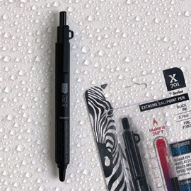 Zebra Pen X-701 Stainless Steel Ballpoint Pen Refill, Fine Point, 0.7mm, Black Ink, 2-Pack (85212)