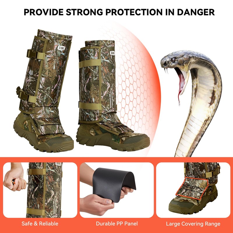 GearOZ Snake Gaiters Snake Chaps, Waterproof Lower Legs Snake Guards,