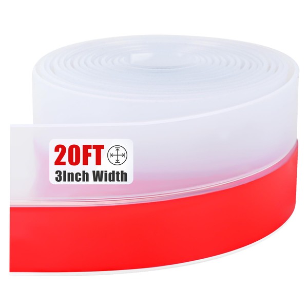 Door Draft Stopper Silicone Seal Strip (Clear, 3INx20FT)