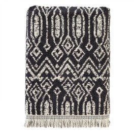 SKL Home Nador Jacquard Bath Towel, Black