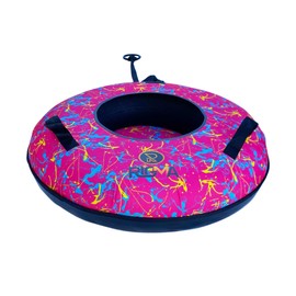 Rigma Snow Tube - Heavy Duty Snow Sleds | Hard Plastic Bottom, High Speed Tubes, Inflatable Snow Sled for Adults & Kids| Pink