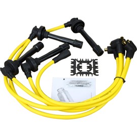 DRAGON FIRE PERFORMANCE 8.5mm Yellow Ignition Spark Plug Wire Set For All 1992-2002 Acura Honda Integra Civic B-Series V-Tech All 1.6L 1.8L B16 B17 B18 B20 JDM Replaces HE64 Oem Fit PWTD-DF-Y