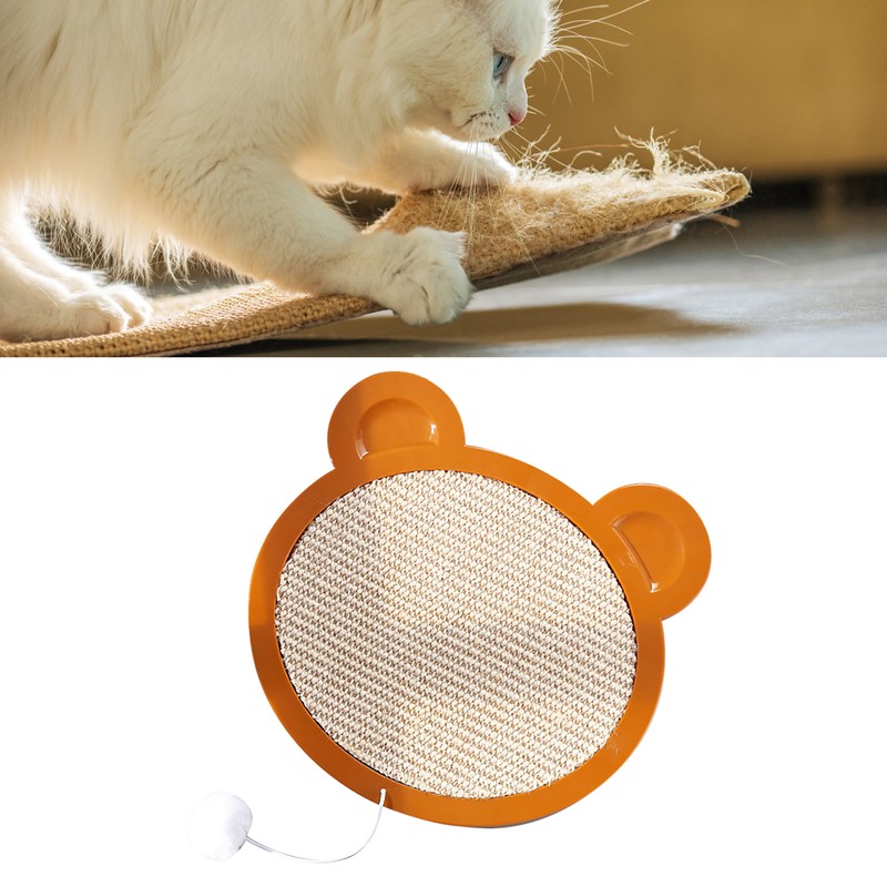 Sisal Cat Scratching Board Cartoon Cute Bear Head Shape Grinding