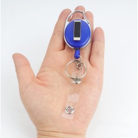 Roellgs 6 Pack Keychain Retractable ID Holder with Vinyl Strap and Keyring, ID Badge Holder, Carabiner and Belt Clip for Fastening (mixed color)