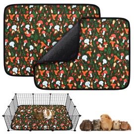 2 Pack Guinea Pig Cage Liner, Washable Guinea Pig Bedding, Reusable Absorbant Guinea Pig Pee Pads, Waterproof Air Dried Non Slip Pet Mat for Small Animals Cat Chinchillas Hamster Rabbit