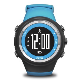 EZONT031 Running Watch, GPS Watch, Digital Watch, 164.4 ft (50 m), Waterproof, Highly Durable, Temperature Measurement, Lightweight, Built-in Pedometer, Great Gift for Special Occasions, blue, Classic