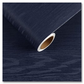 CRE8TIVE Matte Navy Blue Wood Contact Paper Peel and Stick Wood Wallpaper 12"x354" Self Adhesive Removable Faux Wood Vinyl Wrap Wood Grain Contact Paper for Countertops Waterproof Cabinets Table Top