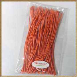 Weststone 100pcs 7" (18cm) Plastic Orange Twist Ties - Oval