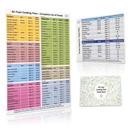 Bespoke designed for UK market, Air Fryer Cooking Time Sheet, Magnetic Cheat Sheet set by Magla, Temperature in Celsius, Air Fryer Accessories, Kitchen Accessories, UK Brand