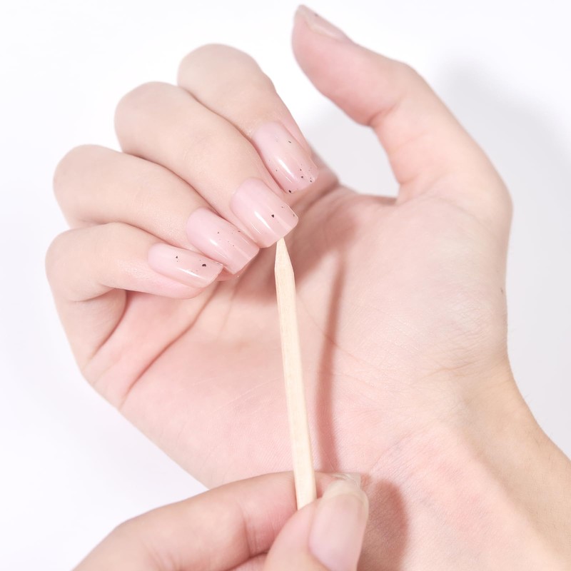 KADS 100 Pcs Orange Wood Nail Sticks Double Sided Multi