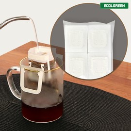 Ecole Green No - Petrochemical PP Filter All Plant-derived Drip Bag Coffee Filter Bulk Packaging of 100 Sheets, Drip Bag Filter 100 Pieces Bulk / 에콜그린 No - 석유화학 PP필터 All 식물유래 드립백 커피필터 벌크포장 100매, 드립백 필터 100개입 벌크